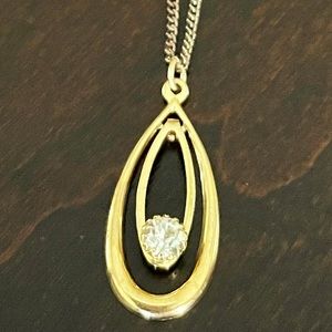 Gold Toned Pendent Necklace (8.5” drop)